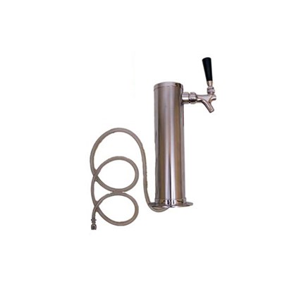 Stainless Steel Beer Tower - 1 Faucet - 3" Tower