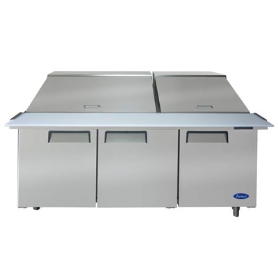 Atosa 72-in Refrigerated Mega Top Sandwich Prep Table w/ 30 Stainless Steel Pans