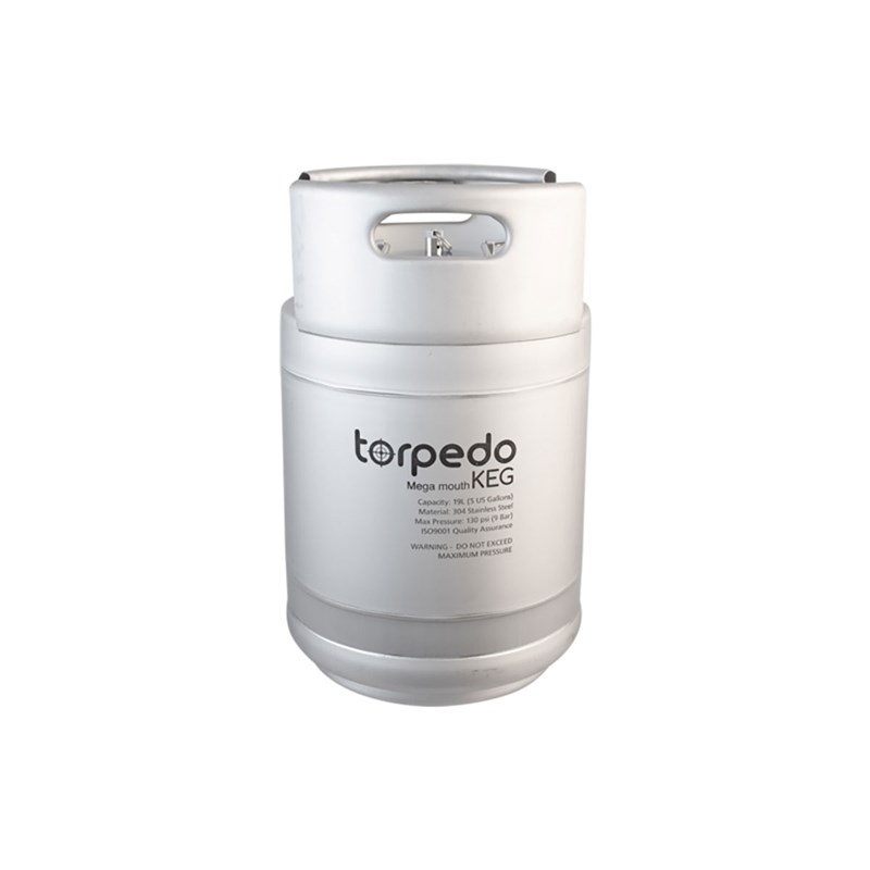 Megamouth Torpedo Keg - Stainless Steel Ball Lock Keg (5 Gallon)