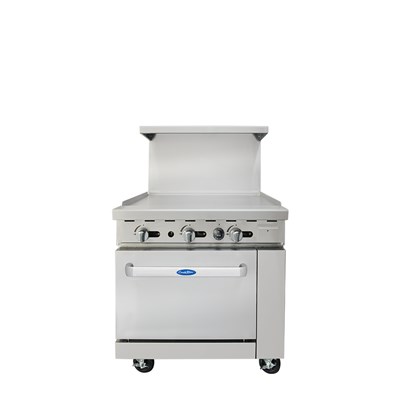 36" Wide Griddle w/ 26-1/2" Wide Oven; 2 Oven Racks (Casters Included) / 36'' Wide Griddle with (1) 26'' 1/2 Wide Oven; 2 O