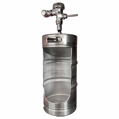 Keg Urinal w/ Flusher & Drain - 1/4 bbl Keg / Keg Urinal w/ Flusher & Drain - 1/4 bbl Keg