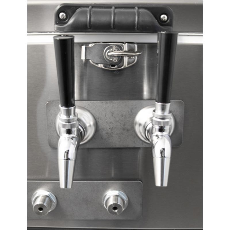 Komos Pro Stainless Steel Draft Jockey Box - 2 Faucet (Front Entry)